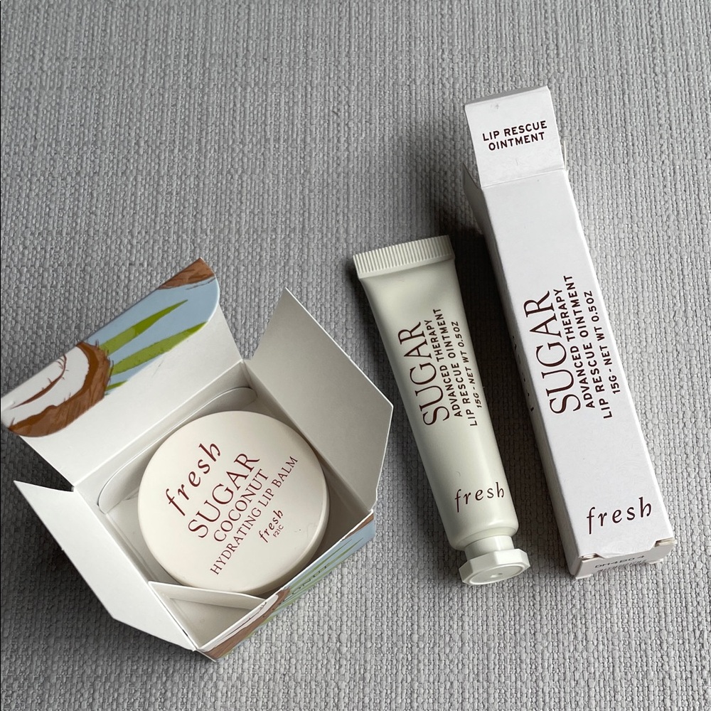 fresh Sugar Coconut Hydrating Lip Balm & advanced therapy lip rescue ointment
